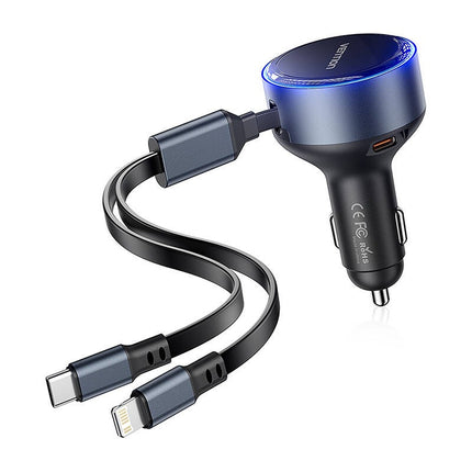 Vention FFOB0 USB-C autolader + USB-C/Lightning 30W kabel