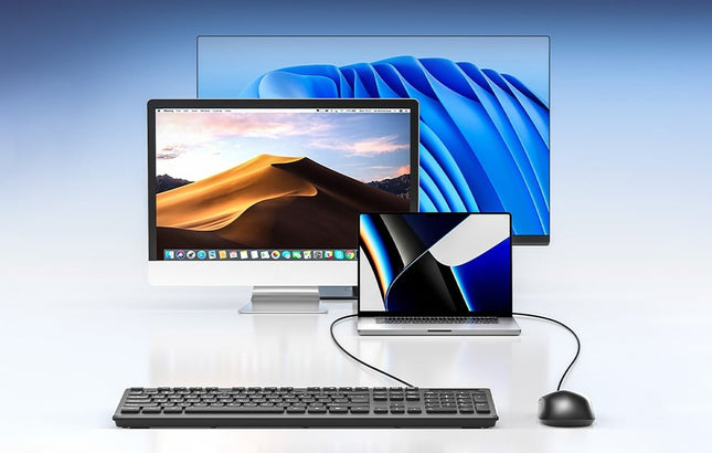 Vention KTCB0-EN Bedraad toetsenbord + muis + muismatset (zwart)