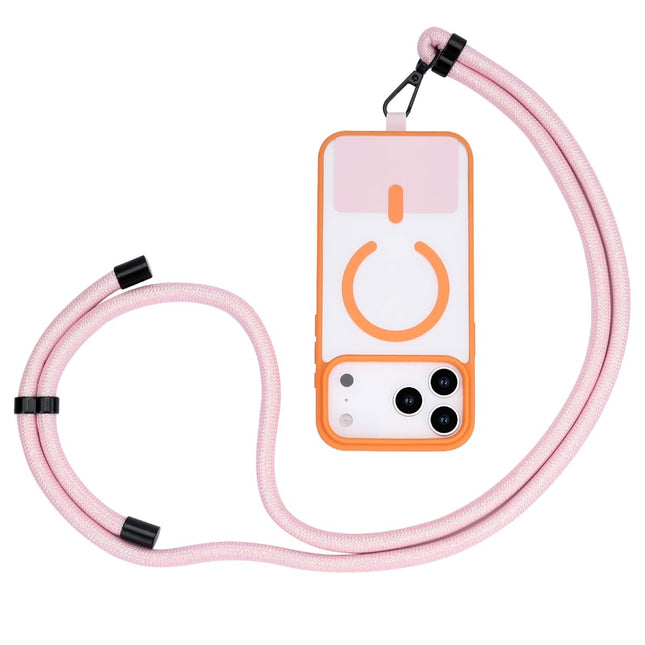 Universele Telefoonkoord - Verstelbare Telefoonketting - Koord voor Telefoon - Fancy Glitter Zalm