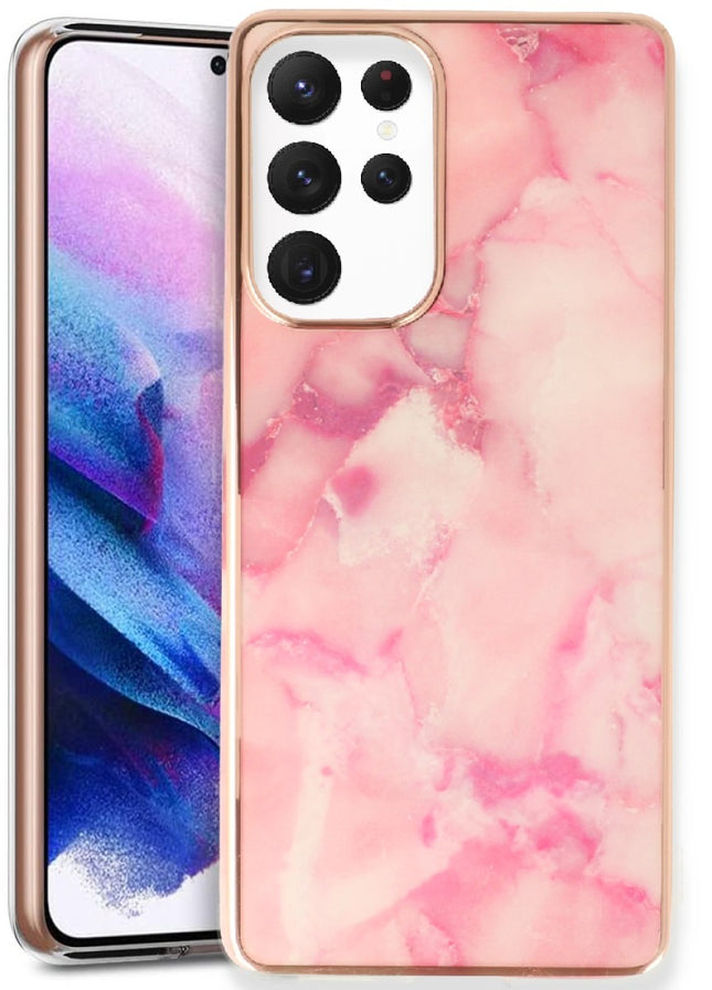 Hoesje Marmer Backcover - Samsung A55 - Roze