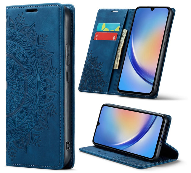 CM Mandala Design Slim Bookcase - Samsung A55 - Donker Blauw