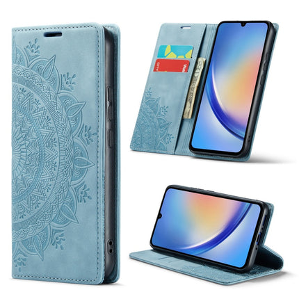 CM Mandala Design Slim Bookcase - Samsung A55 - Turquoise