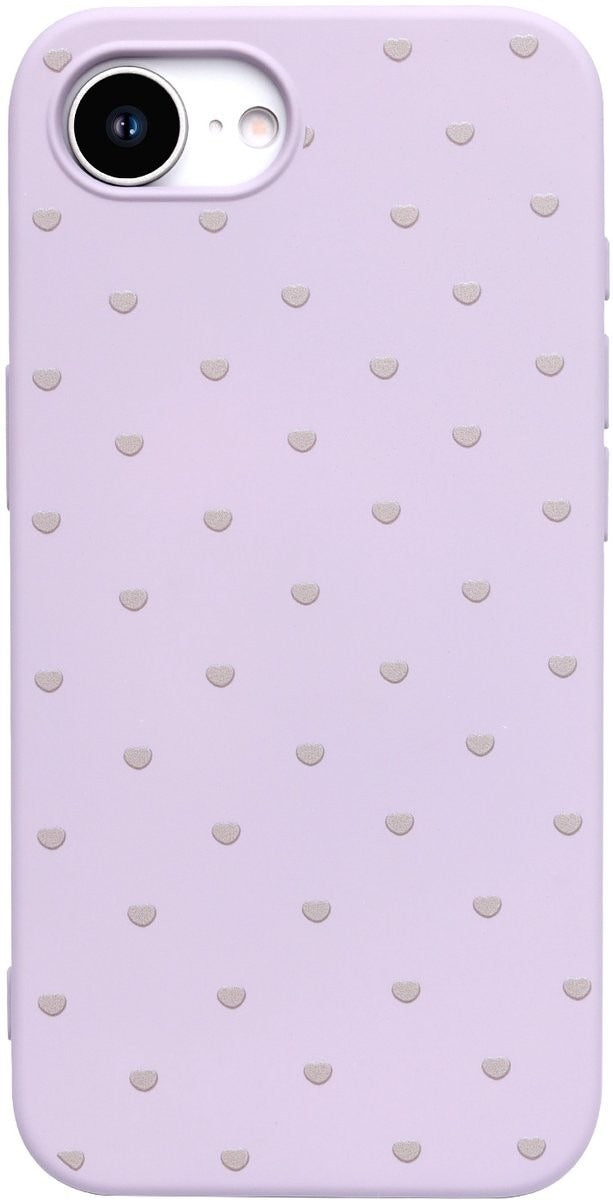 Hoesje Hart Patroon High Quality Silicone Case - iPhone 17e/iPhone 16e - Lila