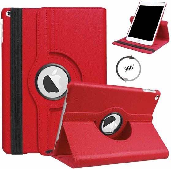 iPad Air/Air 2/iPad 9.7 2017/2018- 360 Draaibaar Case Rood Hoesje