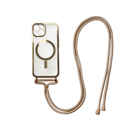 iPhone 14 / 13 Hoesje Magnetic Magsafe Koord Case Goud