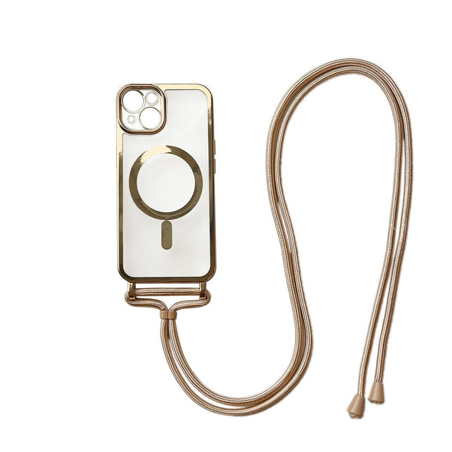 iPhone 14 / 13 Hoesje Magnetic Magsafe Koord Case Goud