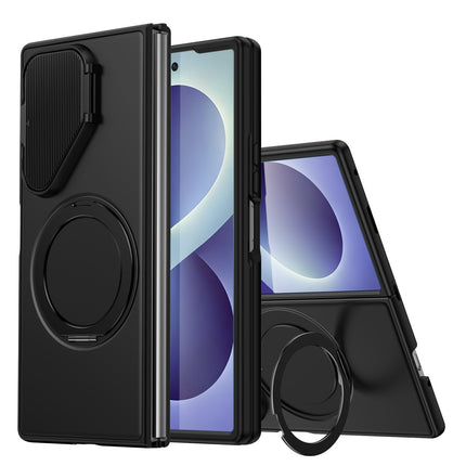 Premium Magnetic Case With Flip Camera Cover & Stand - Z Fold 8 - Zwart