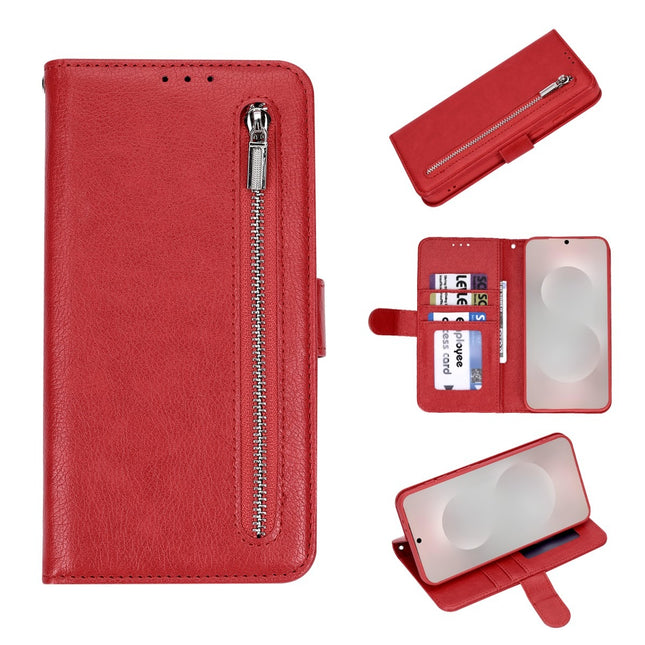 Samsung Galaxy A57 5G Hoesje wallet met rits rood