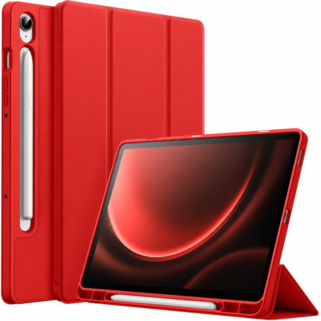 Samsung Tab S10 Lite/S10 FE/S9 FE/S9 - Silicone Smart Case Met Pen Slot - Rood