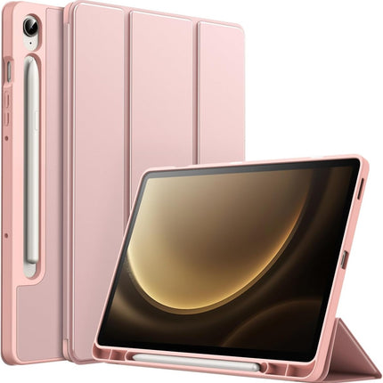 Samsung Tab S10 Lite/S10 FE/S9 FE/S9 - Silicone Smart Case Met Pen Slot - Roze