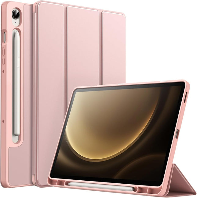Samsung Tab S10 Lite/S10 FE/S9 FE/S9 - Silicone Smart Case Met Pen Slot - Roze