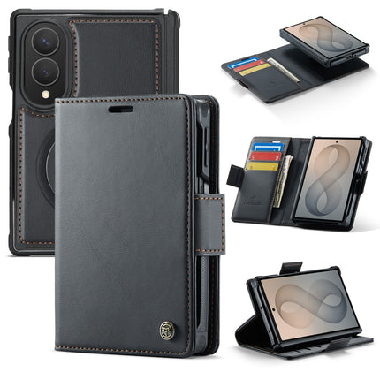 Samsung Z Fold 8 - 2-in-1 Casemania Luxe Magsafe Wallet Case - Zwart