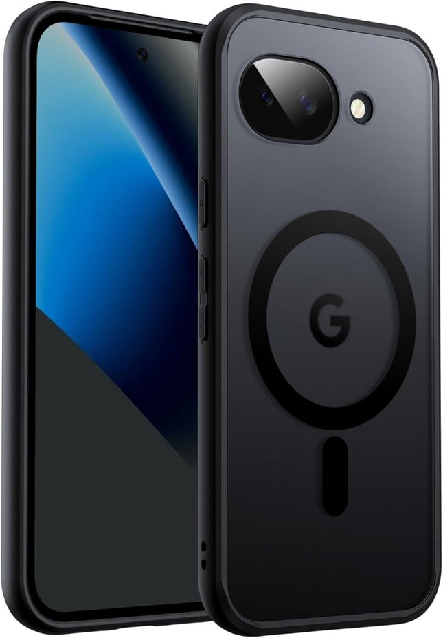 Google Pixel 10a Hoesje Translucent Matte Skin MagSafe Armor Case Zwart