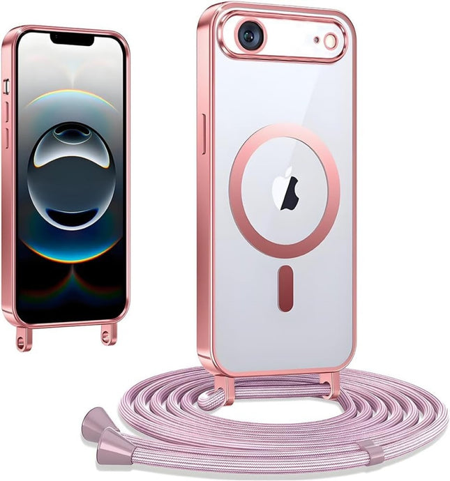iPhone Air Hoesje Magnetic Magsafe Koord Case - Rosegoud