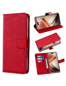 Samsung Galaxy A34 hoesje magneet boekcase rood met ruimte voor pasjes