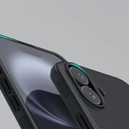 Nillkin Super Frosted Shield Pro hoesje voor iPhone 16 Plus (zwart)