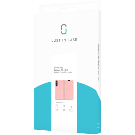 Just in Case Samsung Galaxy A14 4G/5G - Magnetic Wallet Case - Pink