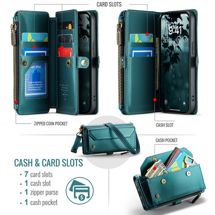 Wallet hoesje Geschikt voor iPhone 17e / Geschikt voor iPhone 16e hoesje - portemonnee tasje - Groen