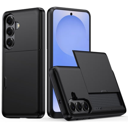 Samsung Galaxy A57 5G hoesje met uitschuifbare kaarthouder - Zwart