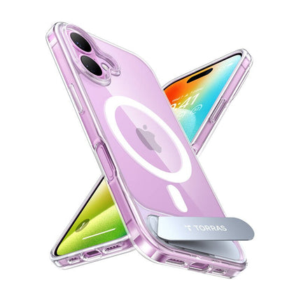 Torras Pstand Series hoesje voor iPhone 16 Plus (transparant)
