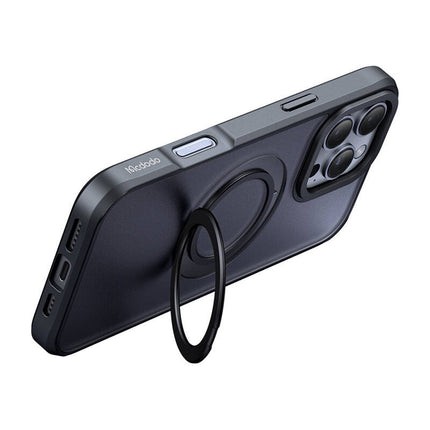 McDodo PC-4932 MagSafe hoesje voor iPhone 16 Pro met standaard (zwart)