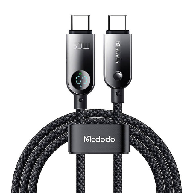Mcdodo CA-4780 USB-C naar USB-C 60W datakabel 1,2 m (zwart)