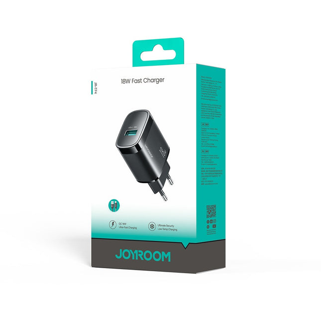 Joyroom JR-TF4 18W wandlader met 3A USB-A - USB-C 1m kabel - zwart