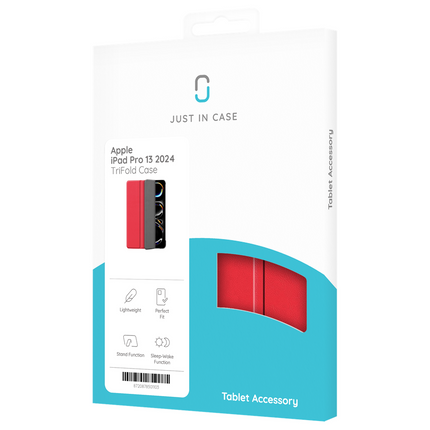 Just in Case iPad Pro 13 (M5 2025 / M4 2024) - TriFold Smart Book Case - Red