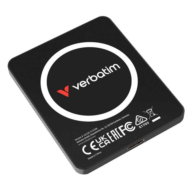 Verbatim SnapBack Ultra Slim SSD 1TB Zwart Externe Solid-State Drive, USB 3.2 Gen 2x2 (20 Gbit/s)