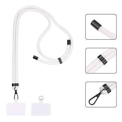 Universele Telefoonkoord - Verstelbare Telefoonketting - Koord voor Telefoon - Fancy Glitter Wit