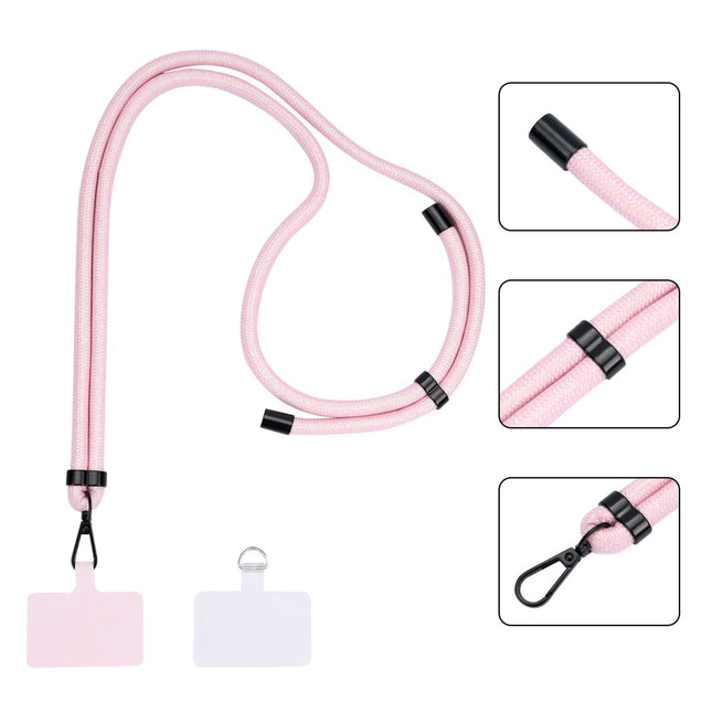 Universele Telefoonkoord - Verstelbare Telefoonketting - Koord voor Telefoon - Fancy Glitter Zalm