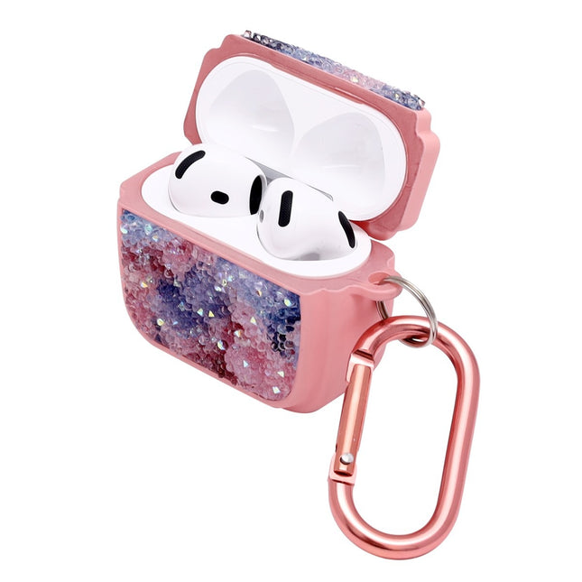CaseMania Marmer Glitter Case - Airpods 4 - Roze-Blauw