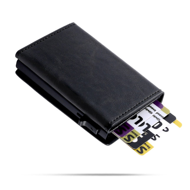 CM Luxe RFID Pop Up Mini Wallet Case - Airtag Holder - Zwart