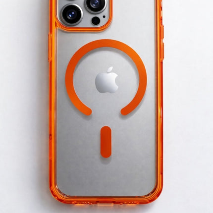 iPhone 17 Pro - hoesje Titan Clear Magsafe Case - Orange
