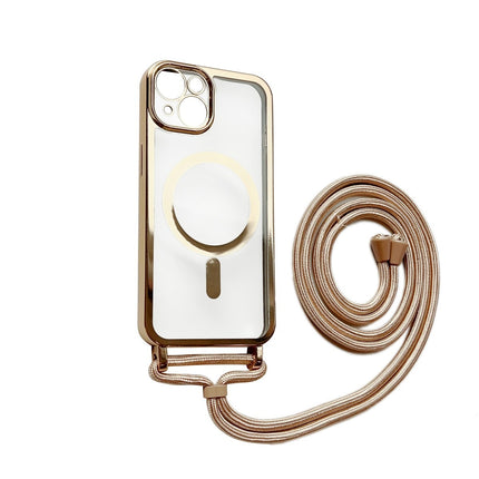 iPhone 14 / 13 Hoesje Magnetic Magsafe Koord Case Goud