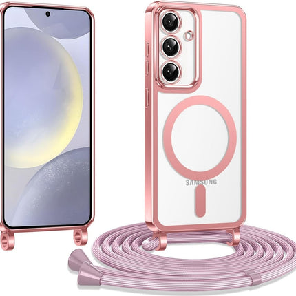 Samsung Galaxy S26 Plus hoesje Magnetic Magsafe Koord Case touw- Rosegoud