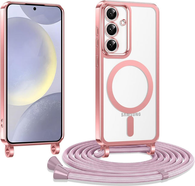 Samsung Galaxy S26 Plus hoesje Magnetic Magsafe Koord Case touw- Rosegoud