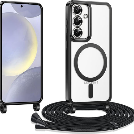 Samsung Galaxy S26 Plus hoesje Zwart Magnetic Magsafe Koord Case touw-