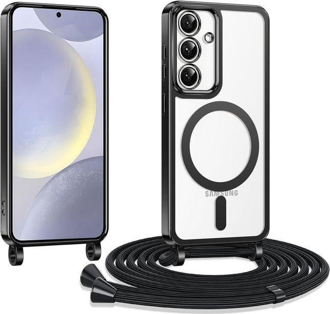 Samsung Galaxy S26 Plus hoesje Zwart Magnetic Magsafe Koord Case touw-