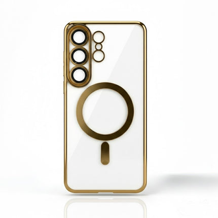 Samsung Galaxy S26 hoesje Clear Magnetic Magsafe Lens Protection Case - Goud