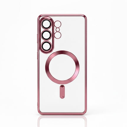 Samsung Galaxy S26 Ultra hoesje Clear Magnetic Magsafe Lens Protection Case - Rosegoud