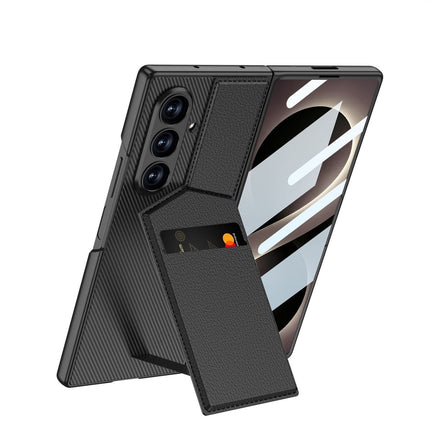 Samsung Z Fold 8 Ultra - Pocket Kickstand Case With Inbuilt Finger Print Glass - Zwart