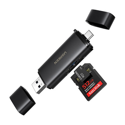 Ugreen 2-in-1 USB-C / USB-A SD 4.0 UHS-II kaartlezer - Zwart