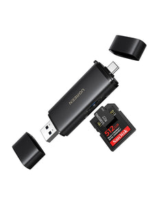 Ugreen 2-in-1 USB-C / USB-A SD 4.0 UHS-II kaartlezer - Zwart