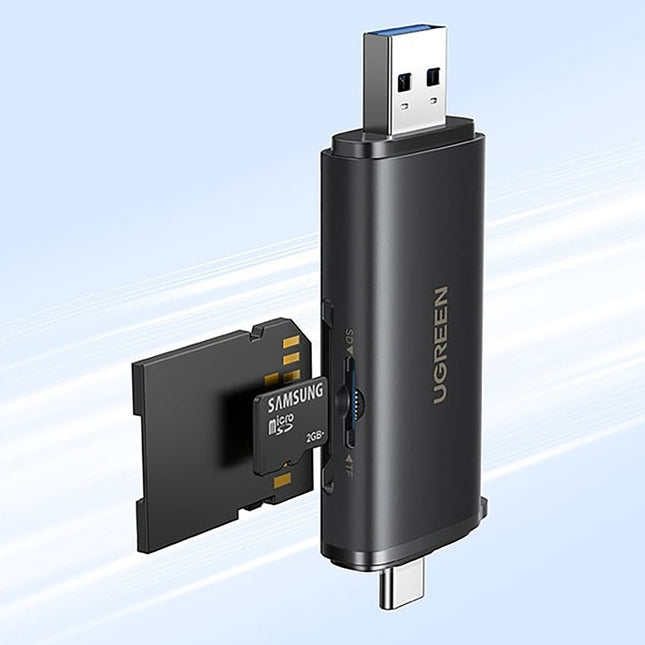 Ugreen 2-in-1 USB-C / USB-A SD 4.0 UHS-II kaartlezer - Zwart