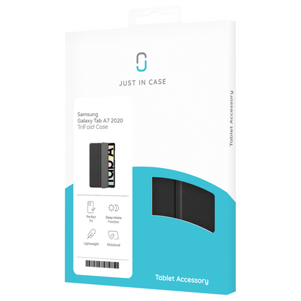 Just in Case Samsung Galaxy Tab A7 2020 - TriFold Smart Book Case - Black