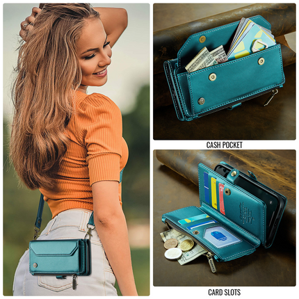 Wallet hoesje Geschikt voor iPhone 17e / Geschikt voor iPhone 16e hoesje - portemonnee tasje - Groen