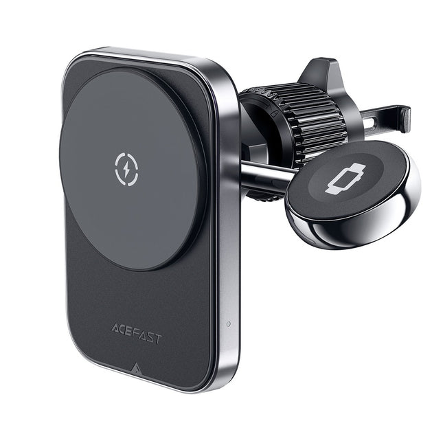 Acefast D18 autohouder met MagSafe/Qi inductieve oplader + USB-A USB-C kabel - zwart