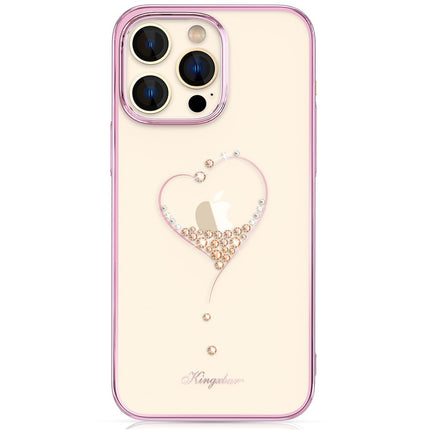 Siliconen hoesje met Swarovski-kristallen uit de Kingxbar Wish-serie voor iPhone 14 Plus - roze