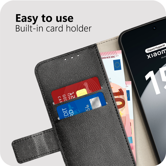 Just in Case Classic Wallet Case - Xiaomi 15T - PU leather Book Case -